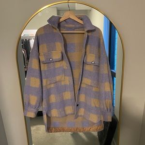 Purple and Tan Plaid Shacket